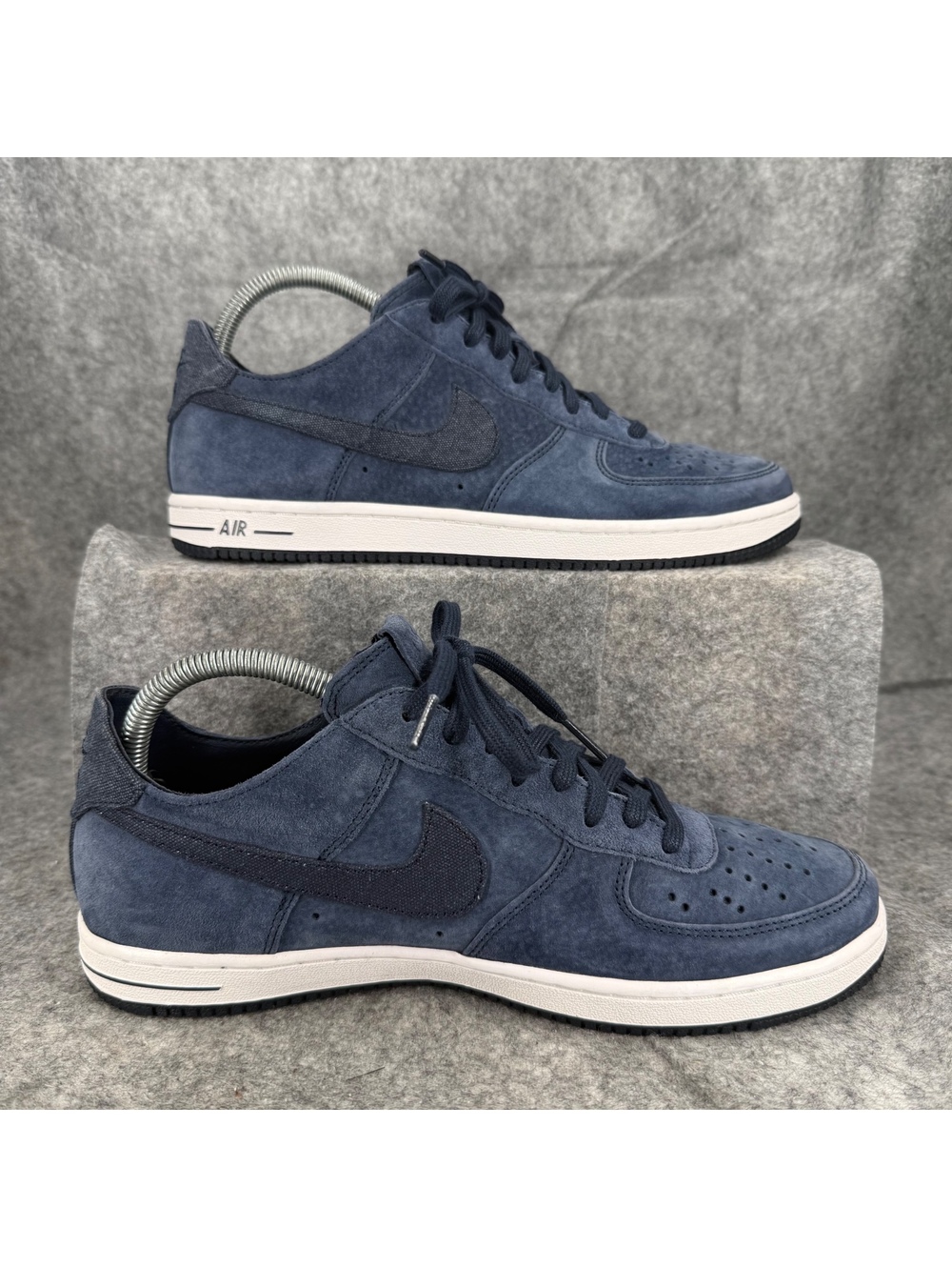 Nike Air Force 1 Low Light Suede Shoes 487643-402 Navy Blue Women Size 9 464
